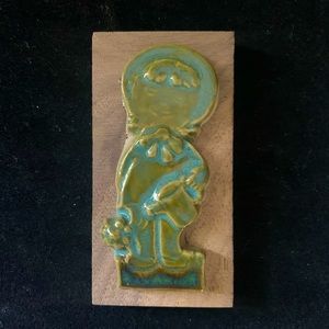 Stoneware Aquarius Zodiac Water Bearer Wall Plaque